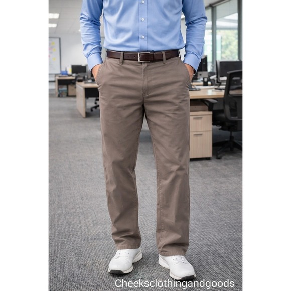 English Laundry Other - English Laundry Mens 5-Pocket Tech Pants Taupe Brown 42x32 Straight Leg Stretch
